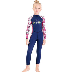 DIVE&SAIL Children Outdoor Sunscreen Long Sleeve Speed Dry Diving Suit, Size: S(Navy)
