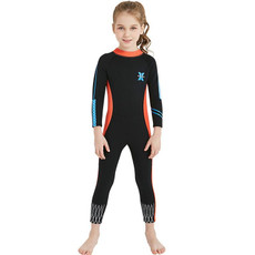 DIVE&SAIL 2.5mm Children Diving Suit One-piece Warm Snorkeling Suit Drifting Sunscreen Swimsuit, Size: L(Black Orange)