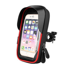 Mountain Bike Card Holder Touch Screen Mobile Phone Holder Motorcycle Electric Vehicle Waterproof Navigation Bracket Shade Mobile Phone Holder, Style:Handlebars(Red)