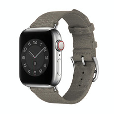 Two-color Nylon Braid Watch Band For Apple Watch Series 9&8&7 41mm / SE 3&SE 2&6&SE&5&4 40mm / 3&2&1 38mm(Grey)