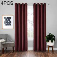 4 PCS High-precision Curtain Shade Cloth Insulation Solid Curtain, Size:5284132213(Wine Red)