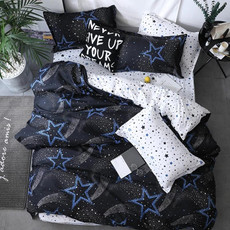 Bedding Set Luxury Family Set Sheet Duvet Cover Pillowcase, Size:1.5m Four-piece bedsheet(Star)