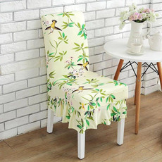 Home Stretch Printed One-piece Dining Table Chair Cover(Warbler)