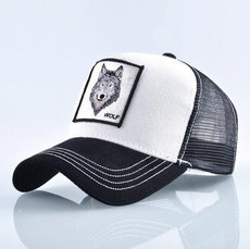 Cotton Embroidered Animal Baseball Cap(White Wolf)