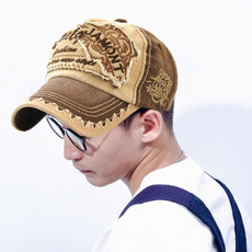 JAMONT 12970 Tiger Head Pattern Sun Hat Embroidery Baseball Cap Cotton Outdoor Leisure Cap, Size:One Size(Coffee)