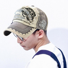JAMONT 12970 Tiger Head Pattern Sun Hat Embroidery Baseball Cap Cotton Outdoor Leisure Cap, Size:One Size(Grey)