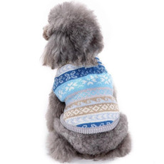 Autumn Winter Pet Clothes Christmas Snowflake Knitted Pattern Sweater, Size: XL(Blue)