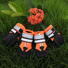 Wear-Resistant Non-Slip & Waterproof Pet Shoe Covers Medium And Large Dog Shoes(S Orange)