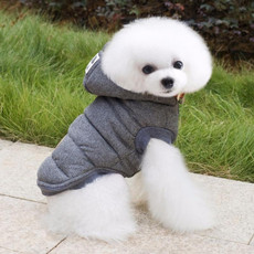 Winter Padded Coat Super Warm and Soft Cotton Jacket for Pet Dog, Size:XL(Grey)
