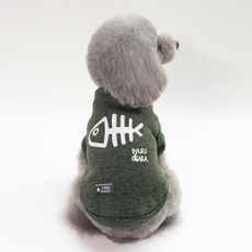 Autumn  Winter Pet Clothes Pet Vest Fishbone Hoodie for Puppy Dog, Size:S(Green)