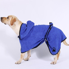 Dog Water Absorbing Towel Cat Bath Towel Bathrobes Pet Supplies S(Blue)