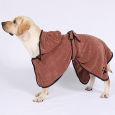 Dog Water Absorbing Towel Cat Bath Towel Bathrobes Pet Supplies XS(Brown)