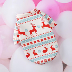 2 PCS SD07031 Christmas Dog Clothes Cartoon Pet Small Dog Cat Sweater Clothes, Size: XL(White Background Red Deer)