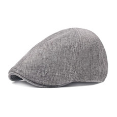 Spring/Summer Burlap Cap Retro Men Forward Beret, Size: M (56-58cm)(Grey)