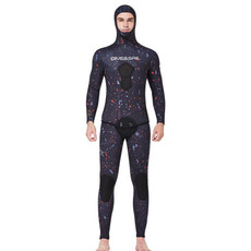 DIVE&SAIL 7mm Split Thick And Keep Warm Long Sleeves Hooded Diving Suit, Size: L(Orange)