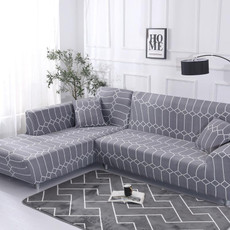 Fabric High Elastic All Inclusive Lazy Sofa Cover, Size: 4 Persons(Blog F)