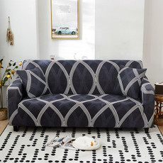 Fabric High Elastic All Inclusive Lazy Sofa Cover, Size: 3 Persons(Simple Rhombus)