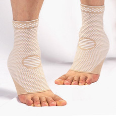 2pcs Nylon Knitted Ankle Pads Compression Support Anti-Sprain Cycling Protective Gear(White M)