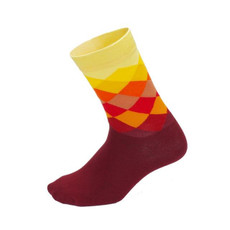 3 Pais Colorful Men Sport Running Wearproof Breathable Riding Hiking Socks(jujube red)