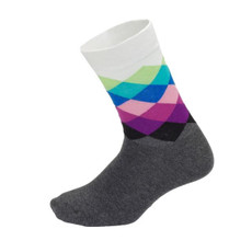 3 Pais Colorful Men Sport Running Wearproof Breathable Riding Hiking Socks(dark gray)