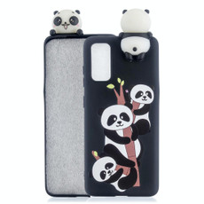 For Galaxy A51 Shockproof Cartoon TPU Protective Case(Three Pandas)