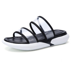 Lightweight Casual Non-slip Wear-resistant Transparent Jelly Simple Slippers Sandals for Women (Color:Black Size:37) Lightweight Casual Non-slip Wear-resistant Transparent Jelly Simple Slippers Sandals for Women (Color:Black Size:37)