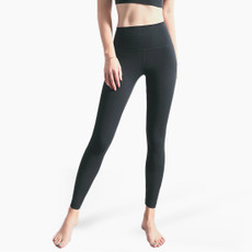 Skin Friendly And Nude Fashion Yoga Pants High Waist, Abdomen And Hip Lifting Fitness Pants (Color:Black Size:XXL)