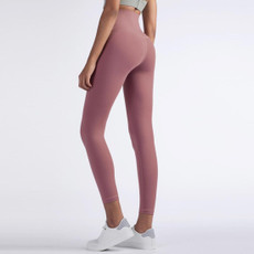 One Piece Sports Fitness Pants Without Embarrassment Line (Color:Copper coil Size:S)