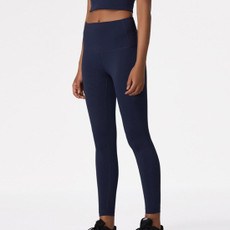 Double Sided Brocade Nude Sports Fitness Pants High Waist, Abdomen And Buttock Lifting Yoga Pants (Color:Navy Blue Size:M) Double Sided Brocade Nude Sports Fitness Pants High Waist, Abdomen And Buttock Lifting Yoga Pants (Color:Navy Blue Size:M)