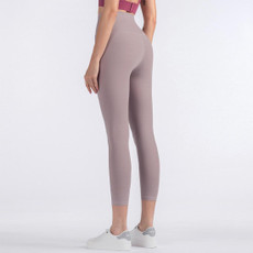 One Piece High Waist Tight Yoga Pants (Color:Smoky Blush Size:S)