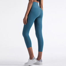 One Piece High Waist Tight Yoga Pants (Color:Petrol Blue Size:L)