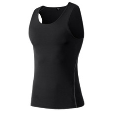 Fitness Running Training Tight Quick Dry Vest (Color:Black Size:S)