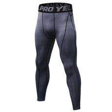 Exercise Fitness Running Training Breathable Quick Dry Elastic Tights (Color:Grey Size:XL)