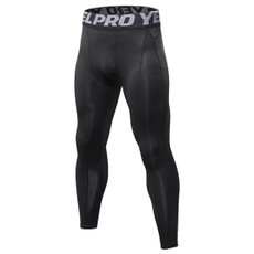 Exercise Fitness Running Training Breathable Quick Dry Elastic Tights (Color:Black Size:M)