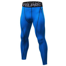 Exercise Fitness Running Training Breathable Quick Dry Elastic Tights (Color:Blue Size:M)