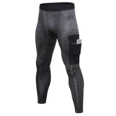 Camouflage Pocket Training Running Fast Dry High Elastic Sports Casual Tights (Color:Flower Grey Pure Black Size:M)