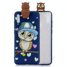 For Galaxy A11 Shockproof Cartoon TPU Protective Case(Blue Owl)