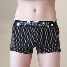 Men Loose And Breathable Plus Size Cotton Boxer Underwear (Color:Black Size:M)