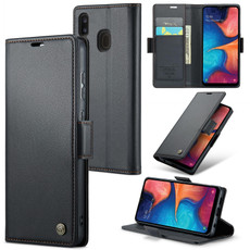 For Samsung Galaxy A40 CaseMe 023 Butterfly Buckle Litchi Texture RFID Anti-theft Leather Phone Case(Black)