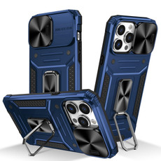 For iPhone 13 Pro Max Camshield Robot TPU Hybrid PC Phone Case(Blue)
