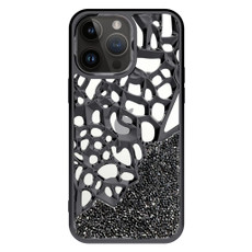 For iPhone 13 Pro Max Diamond Style Hollow Heat Dissipation Electroplated  TPU Phone Case(Black) For iPhone 13 Pro Max Diamond Style Hollow Heat Dissipation Electroplated  TPU Phone Case(Black)
