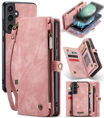 For Samsung Galaxy S23 FE CaseMe 008 Multifunctional Zipper Wallet Phone Leather Case(Pink)