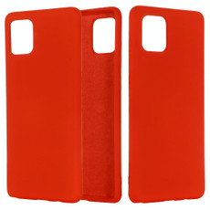 For Galaxy A81 Solid Color Liquid Silicone Dropproof Full Coverage Protective Case(Red)