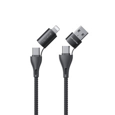 WK WDC-112 4 In 1 Dual Type-C / USB-C + USB + 8 Pin Multi-function Interchange Charging Cable(Black)