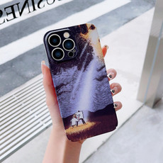 For iPhone 12 Precise Hole Oil Painting Pattern PC Phone Case(Shine)