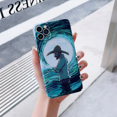 For iPhone 12 Pro Precise Hole Oil Painting Pattern PC Phone Case(Thinker)