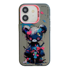For iPhone 11 Animal Pattern Oil Painting Series PC + TPU Phone Case(Tattered Bear)