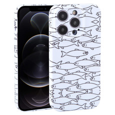 For iPhone 12 Pro Dustproof Net Full Coverage PC Phone Case(Fish School)