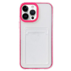 For iPhone 13 Pro Max 360 Clear PC Hybrid  TPU Phone Case with Card Slot(Rose Red) For iPhone 13 Pro Max 360 Clear PC Hybrid  TPU Phone Case with Card Slot(Rose Red)