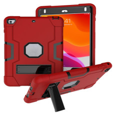 For iPad Mini 5 / 4 Contrast Color Silicone + PC Combination Case with Holder(Red + Black)